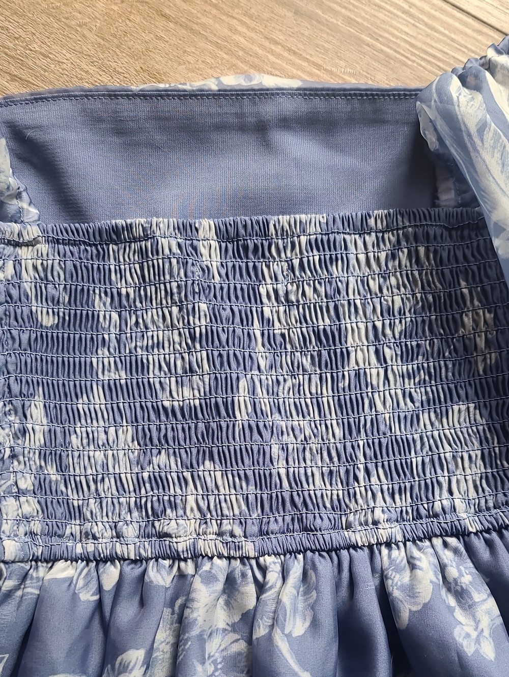 Abercrombie & Fitch Emerson Angel Sleeve Mini Dress Blue Floral Chiffon Size Sm - Picture 12 of 12